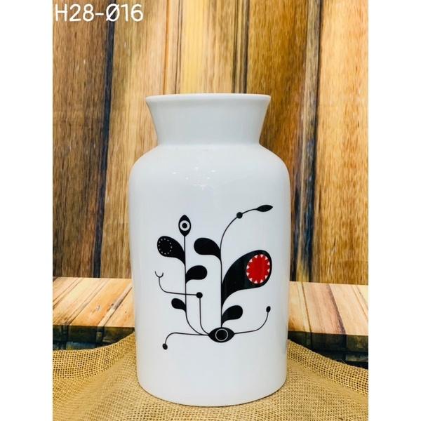 Bình cắm hoa dáng ống cao 28cm,men sứ xương. Gốm sứ Bát Tràng.