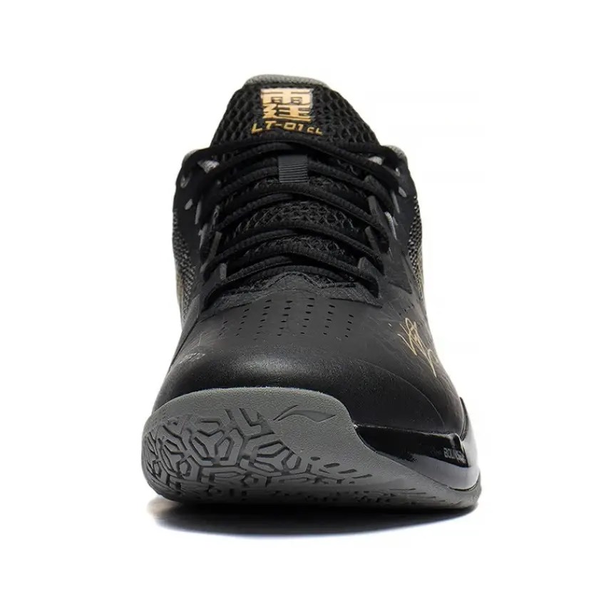 Giày cầu lông Lining Nam chính hãng AYTS034-1 màu đen, phiên bản chữ kí ChenLong đặc biệt-tặng tất thể thao bendu