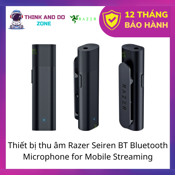 Hình ảnh Thiết bị thu âm Razer Seiren BT Bluetooth Microphone for Mobile Streaming RZ19-04150100-R3M1 (Micro cài áo)_Hàng chính hãng