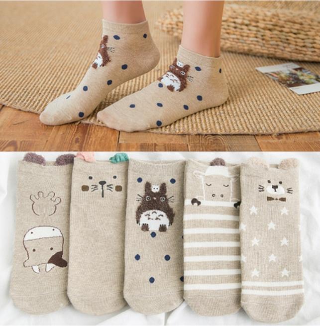 Set 5 đôi tất nữ 3 chiều cao cổ Love Winter