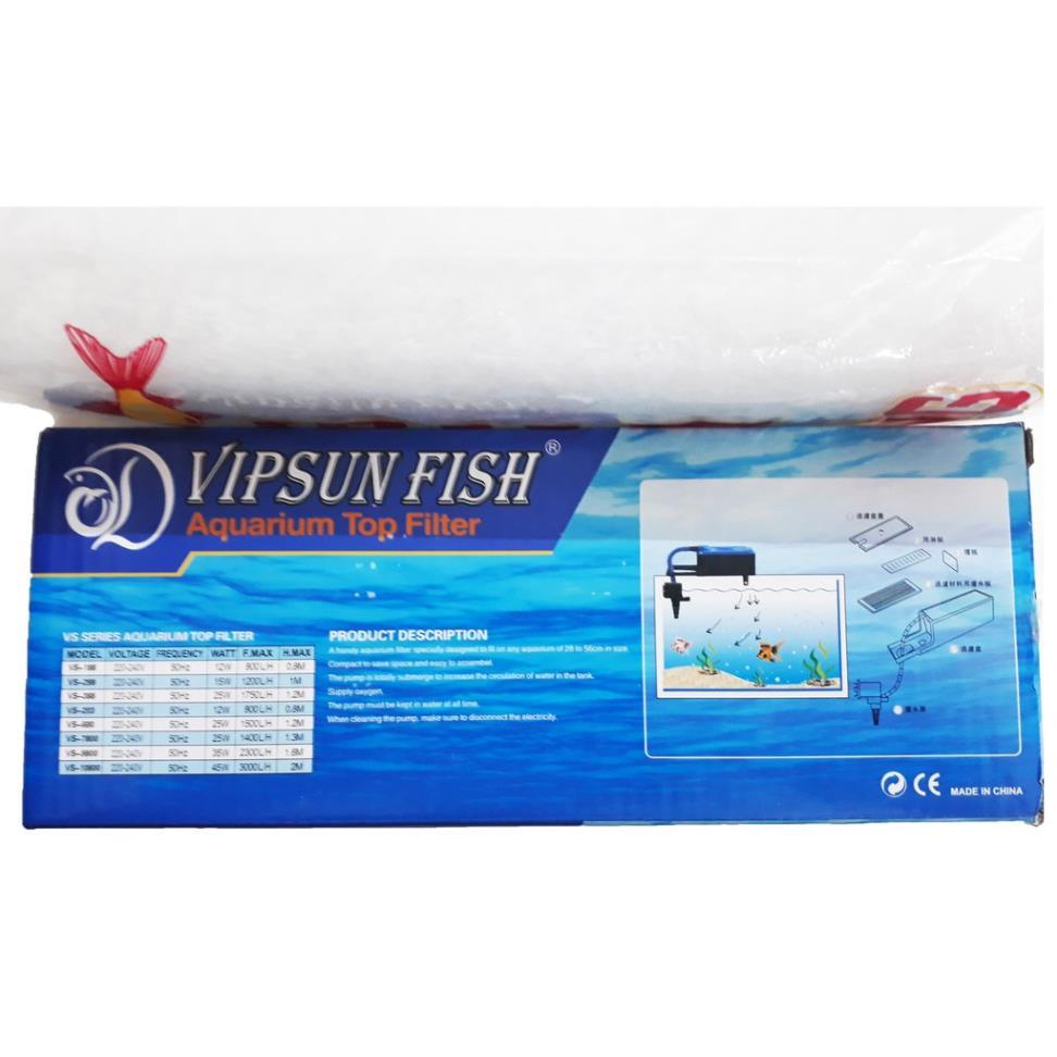 Máy Bơm Máng Lọc Nước Hồ Cá VS-188, RS-188 & Bông Lọc - Bộ Bơm Lọc Nước Bể Cá Vipsun