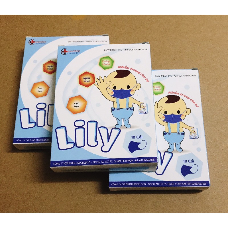 Hộp 10 Cái Khẩu Trang Em Bé Lily Liworldco