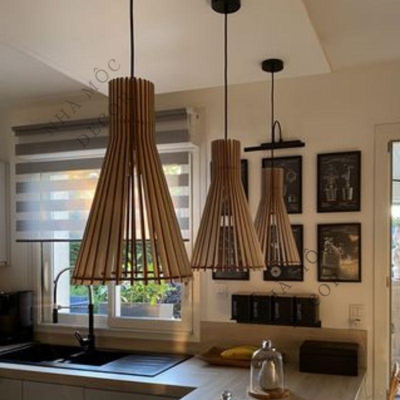 Đèn gỗ thả trần trang trí mẫu TT24