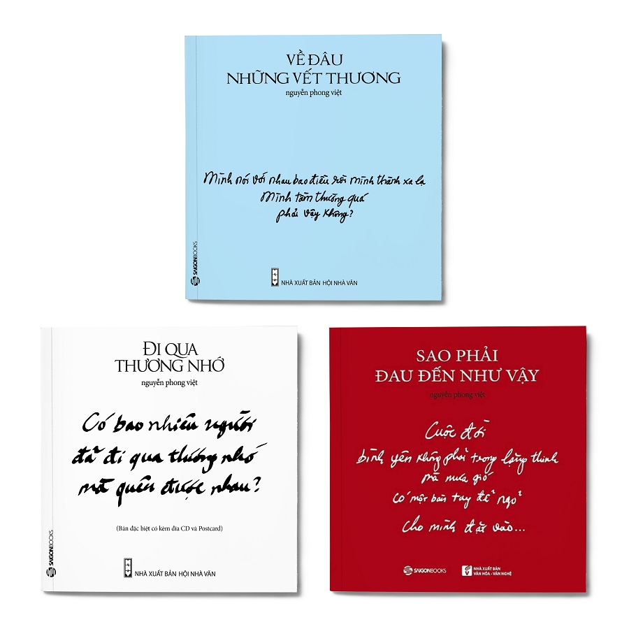 Bộ 3 cuốn Tác giả Nguyễn Phong Việt: Về đâu những vết thương + Đi qua thương nhớ + Sao phải đau đến như vậy