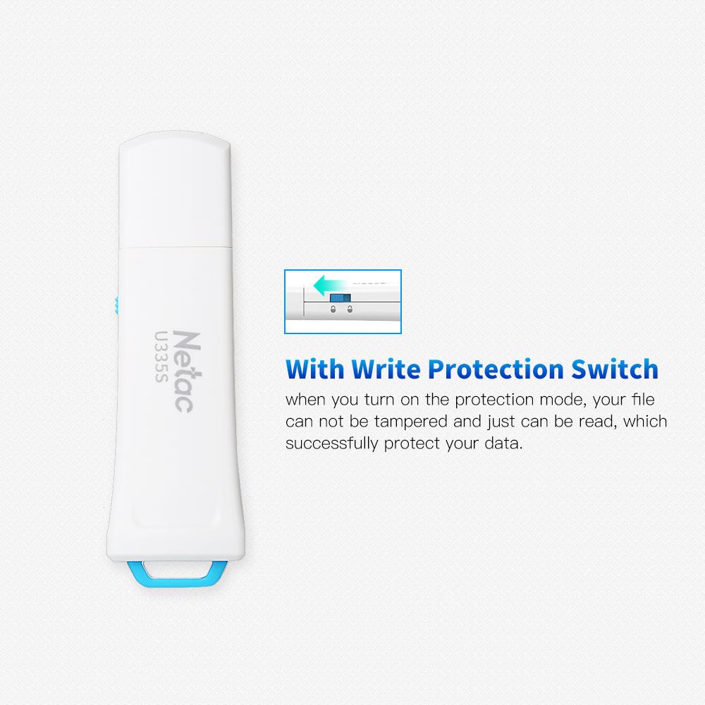  Đầu USB 3.0 Flash Drive U335S loại Netac Write Protect 
