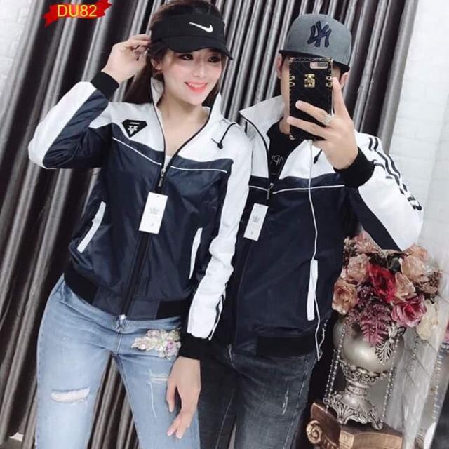 Áo khoác dù nam nữ phối hai màu
