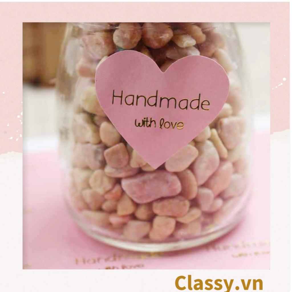 Bộ 16 Sticker hình trái tim Classy dán hộp bánh handmade, quà tặng DYI dễ thương, tem dán quà tặng, túi giấy, thiệp Q680