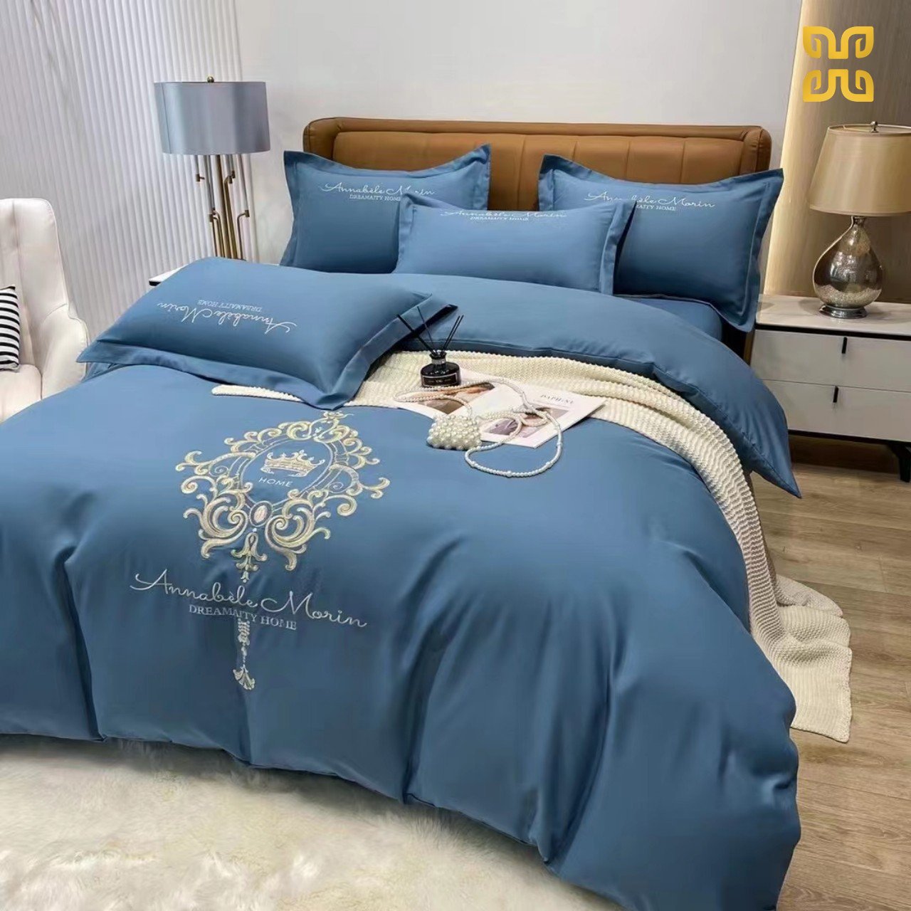 Bộ ga gối cotton linen mềm mại thoáng mát
