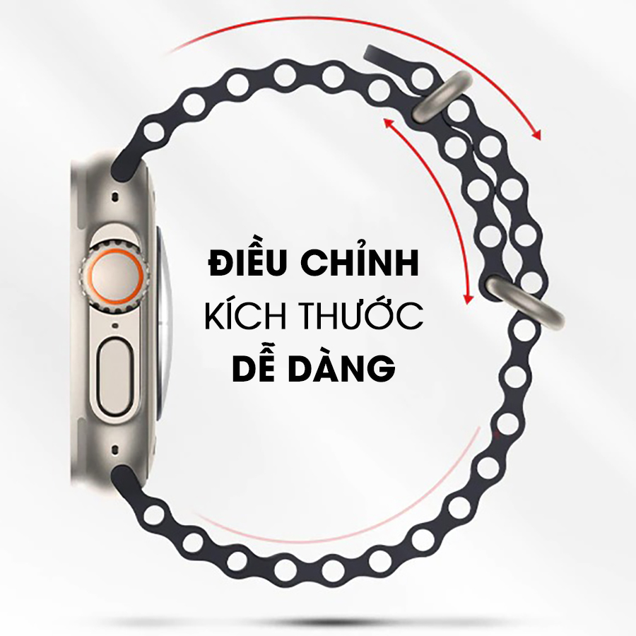 Dây đeo đồng hồ silicone siêu mềm mại dành cho Apple Watch 49mm 44mm 40mm 45mm 41mm 42mm 38mm 49 44 45 mm Ultra 8 7 6 3 se 8 siêu nhẹ Handtown - Hàng chính hãng