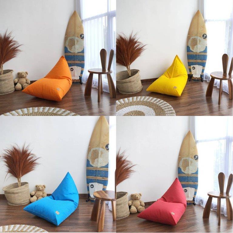 Ghế lười dáng thuyền đơn màu, Size 120cm, vải kaki/da lộn, có xốp sẵn, 2 lớp