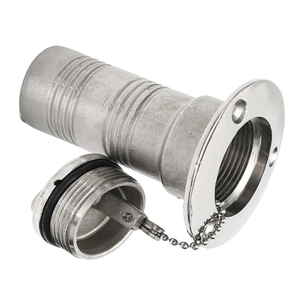 Ø 50 Mm Top Filler Gas Filler Neck with Tank Cap, Stainless Steel 316,