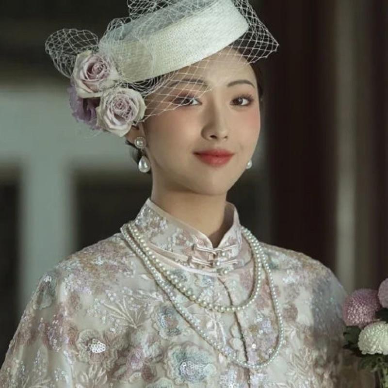 N399 vòng cổ hạt Trai, dây chuyền hạt bẹt dây chuyền mang áo dài 2 sợi dài D nhiều kích cỡ cho nữ