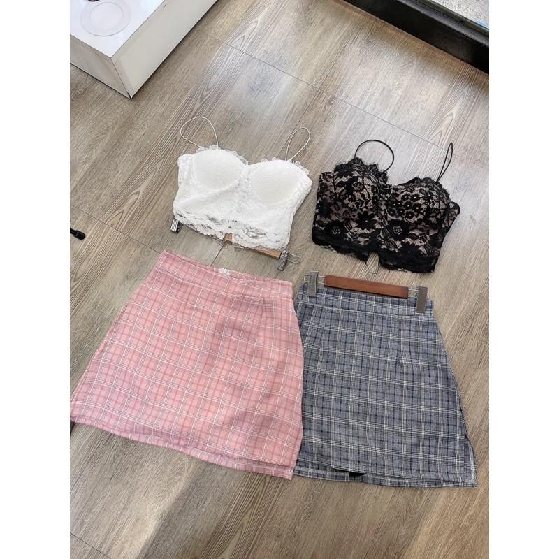 202 - SET ÁO BRA CHÂN VÁY KẺ