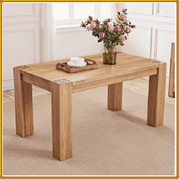 Bộ bàn ghế phòng ăn gỗ sồi Tundo màu vàng tự nhiên 1m2 kèm 2 ghế 2 nan và 1 băng