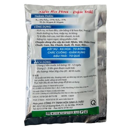 Phân bón NPK AC 6-31-31+TE ( điều hòa tăng trưởng, Kích nụ, ra hoa đều, cân bằng tỉ lệ hoa đực, hoa cái )