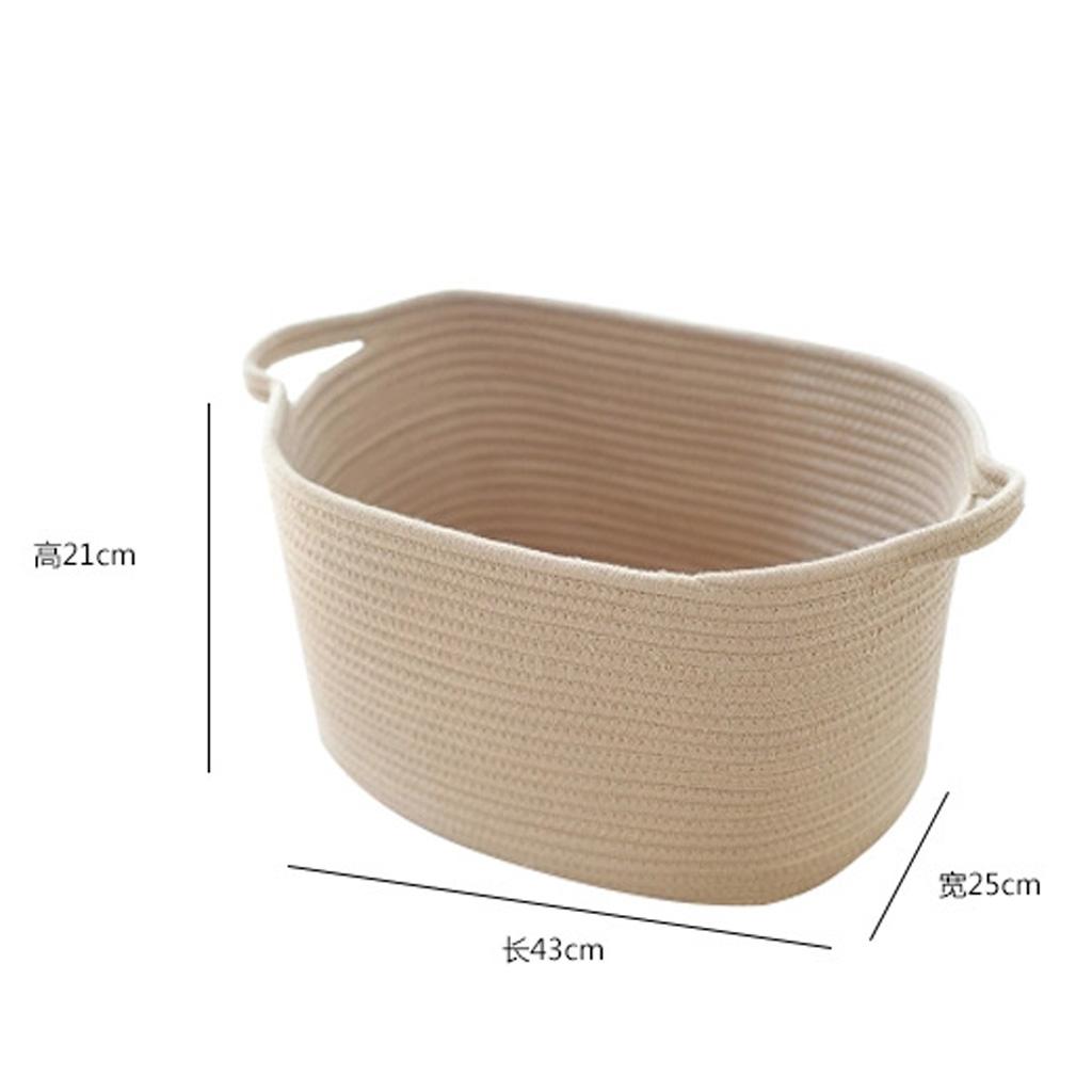Nordic Cotton Woven Storage Basket for Laundry Sundries Toy Organizer Beige