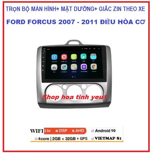Màn hình ô tô dvd android 9 inch theo xe ford forcus điều hòa cơ 2007 – 2011