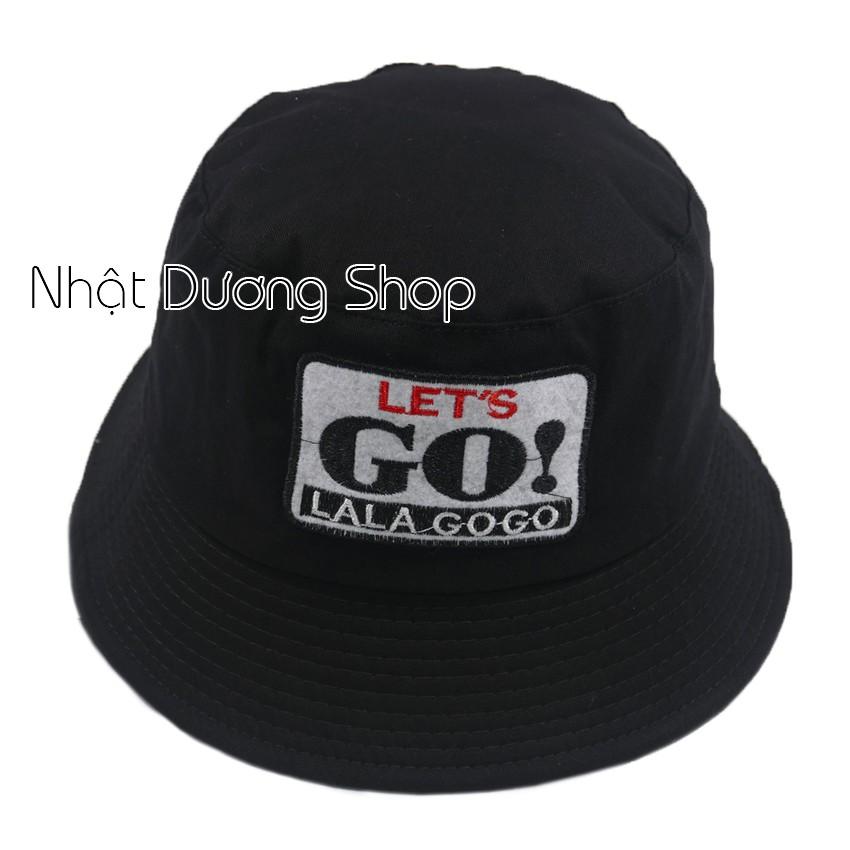 Nón bucket tai bèo Let's Go Lala GoGo - Đen chất liệu Cotton đẹp, tạo cho sự thoải mái và thoáng mát