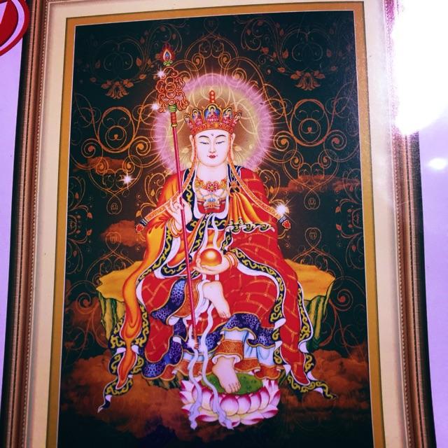 Tranh thêu chư thập / tranh đinh đa phật địa tạng 50x71cm