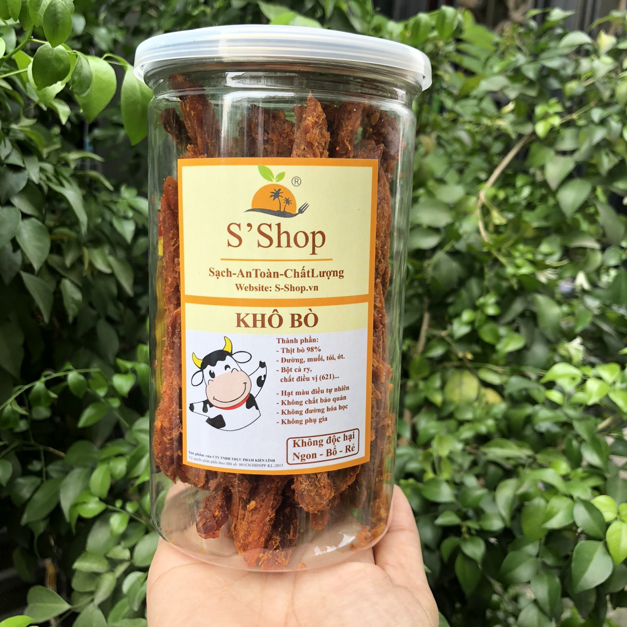 Khô bò cây đặt biệt S'shop hủ pet 250g tiện dụng