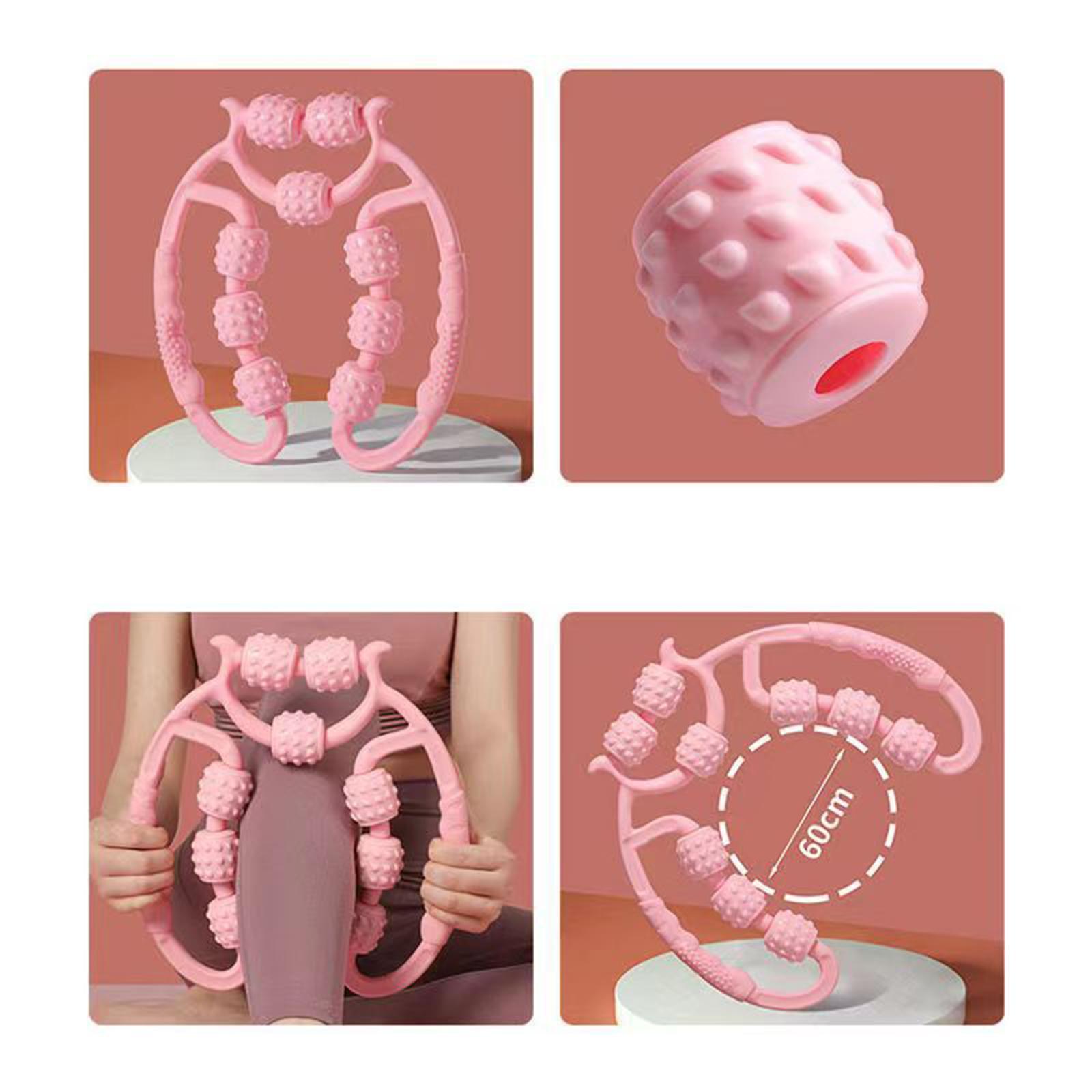 Manual 9 Wheels Muscle Roller Massager 360 Degree Muscle Relaxer Relieve Soreness Pain Relieve Massage Roller for Full Body Arm Yoga Sports