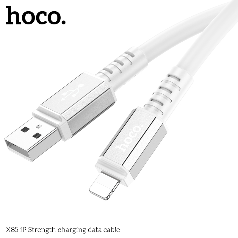 Cáp sạc chính Hãng Hoco X85 dây to siêu bền hàng chất lượng tốt màu trắng cho điện thoại iphone - hàng chính hãng