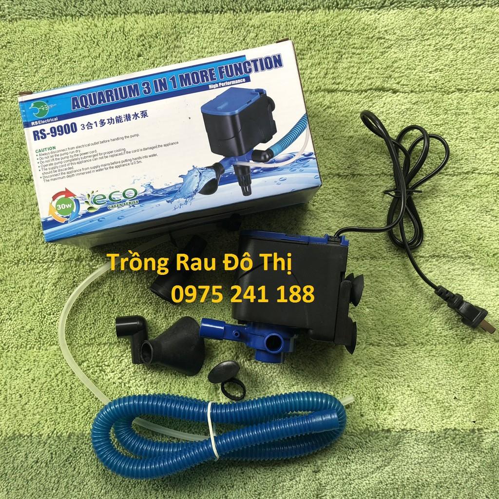 Đầu máy lọc RS-9900 cho bể cá, 3 chức năng: bơm + lọc + sục khí, siêu im lặng