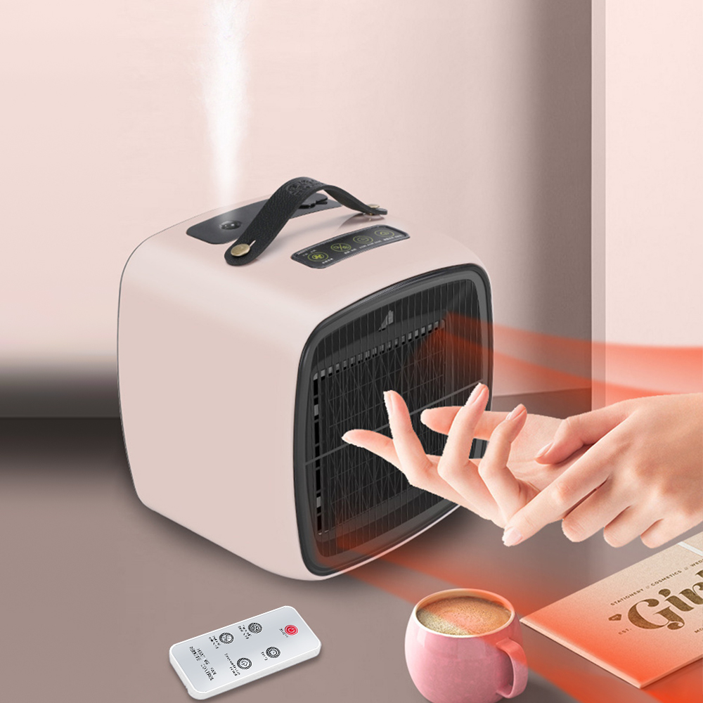 Máy sưởi điện di động với bộ hẹn giờ điều khiển từ xa với 2 chế độ gió tùy chọn
