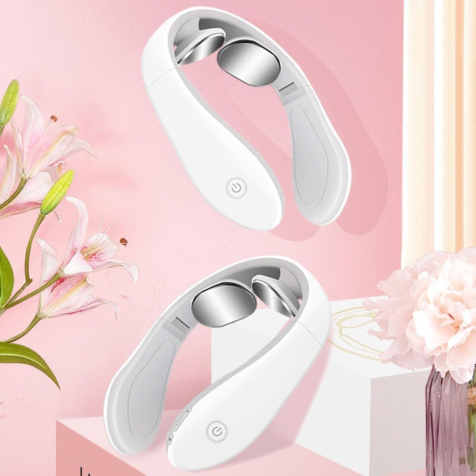 Máy mát xa cổ giúp Giảm đau đầu và mệt mỏi, có 2 đầu mát xa với 3 chế độ khác nhau, kiểu treo cổ không dây, trọng lượng nhẹ, gấp lại được