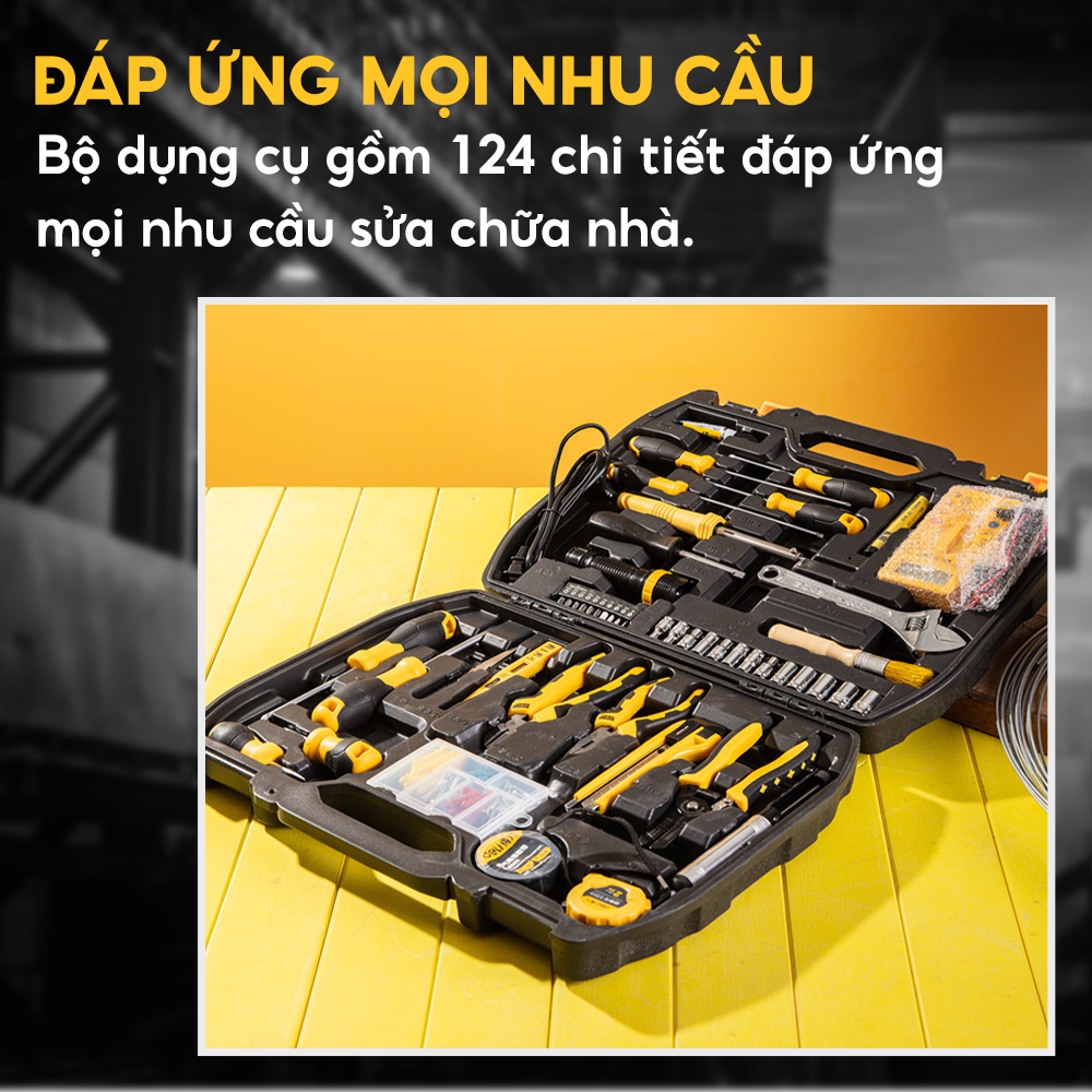 Bộ dụng cụ sửa chữa đa năng 124 chi tiết Deli DL5969