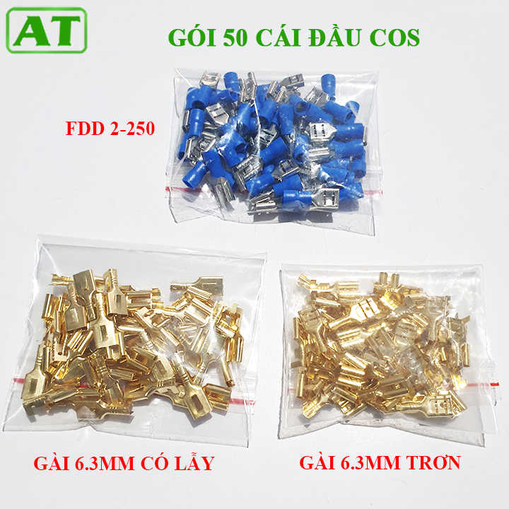 Đầu cos gài 6.3mm, đầu cos chữ T, cốt kẹp dây, cốt nối dây điện