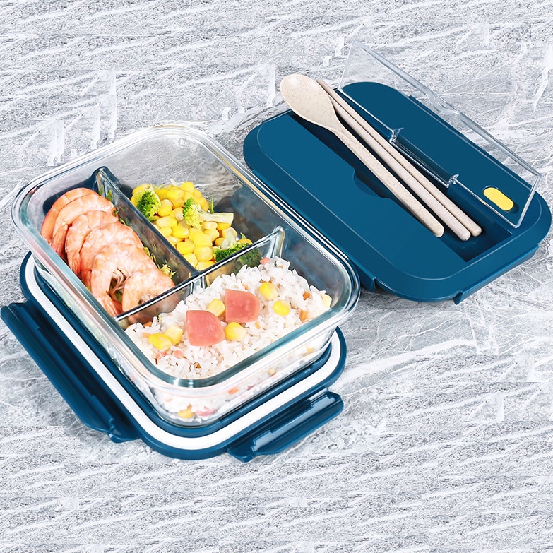 Bộ hộp cơm thủy tinh chịu nhiệt Yeahcook Glass Lunch Box