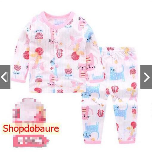 Bộ cotton giấy dài tay cho bé sơ sinh từ 3 đến 15kg -
