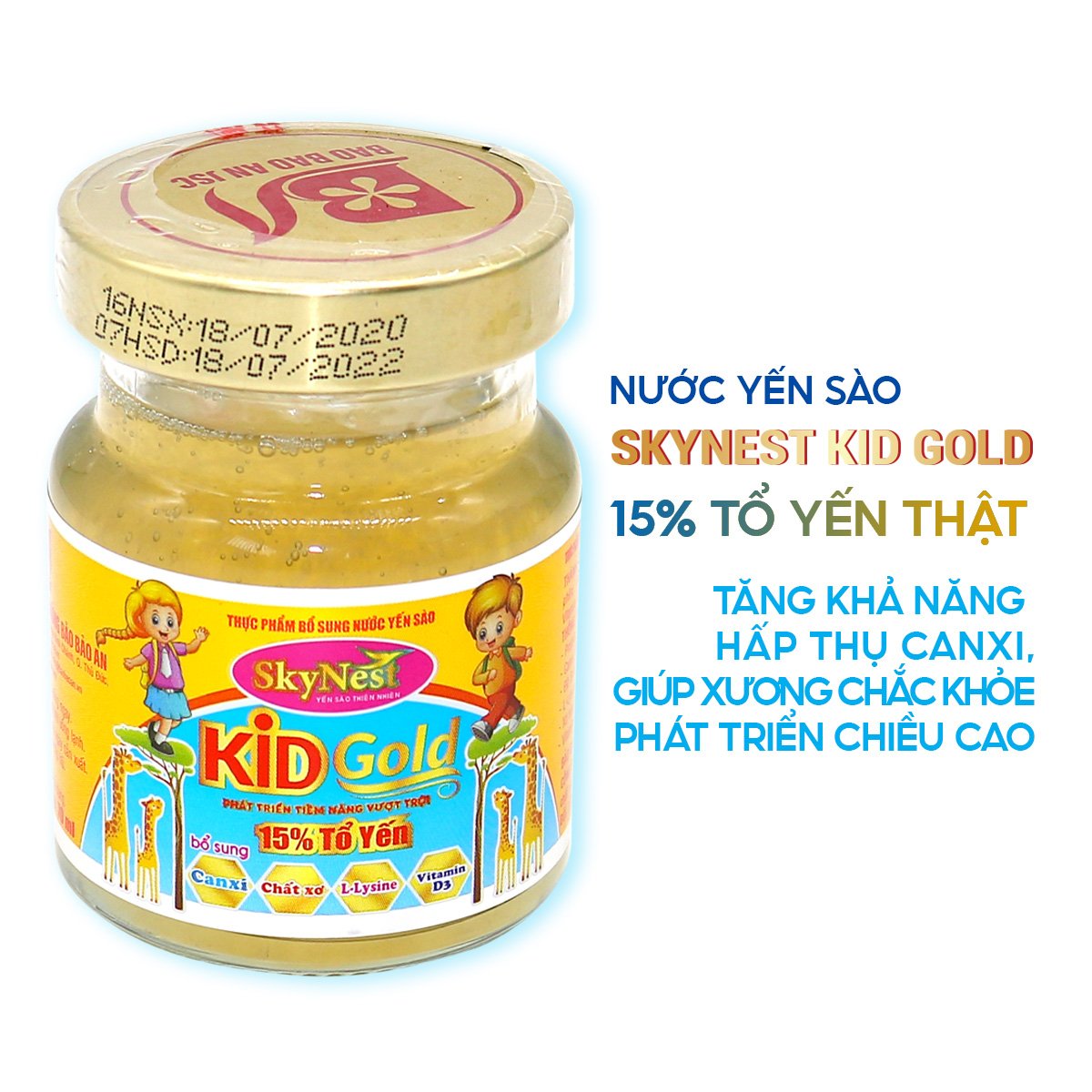 Nước yến sào SkyNest Kid Gold 15% Tổ yến - Thực phẩm bổ sung cho trẻ nhỏ - lọ 70m