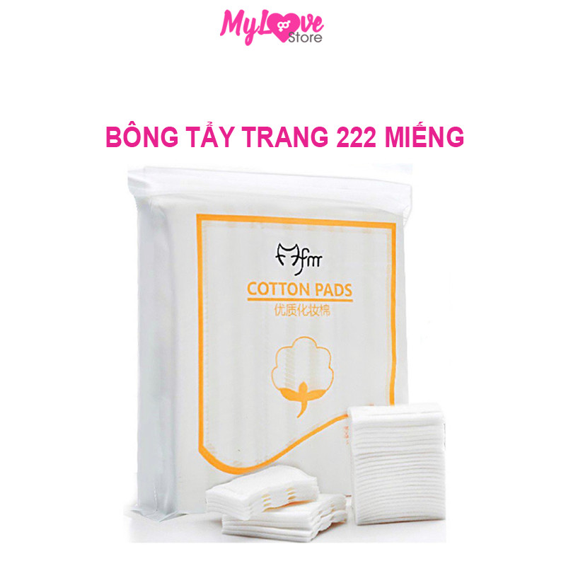 Bông Tẩy Trang 222 Miếng Cotton Pads 3 Lớp Cotton Mềm Mịn Giúp Tẩy Trang - Lau Sạch Bã Nhờn Bụi - Bẩn Trên Da