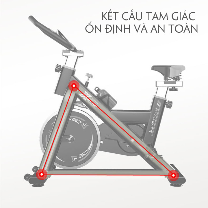 XE ĐẠP TẬP THỂ DỤC TẠI NHÀ CAO CẤP - XE ĐẠP TẬP GYM - KHUNG THÉP CHỊU LỰC - TẢI TRỌNG 180KG