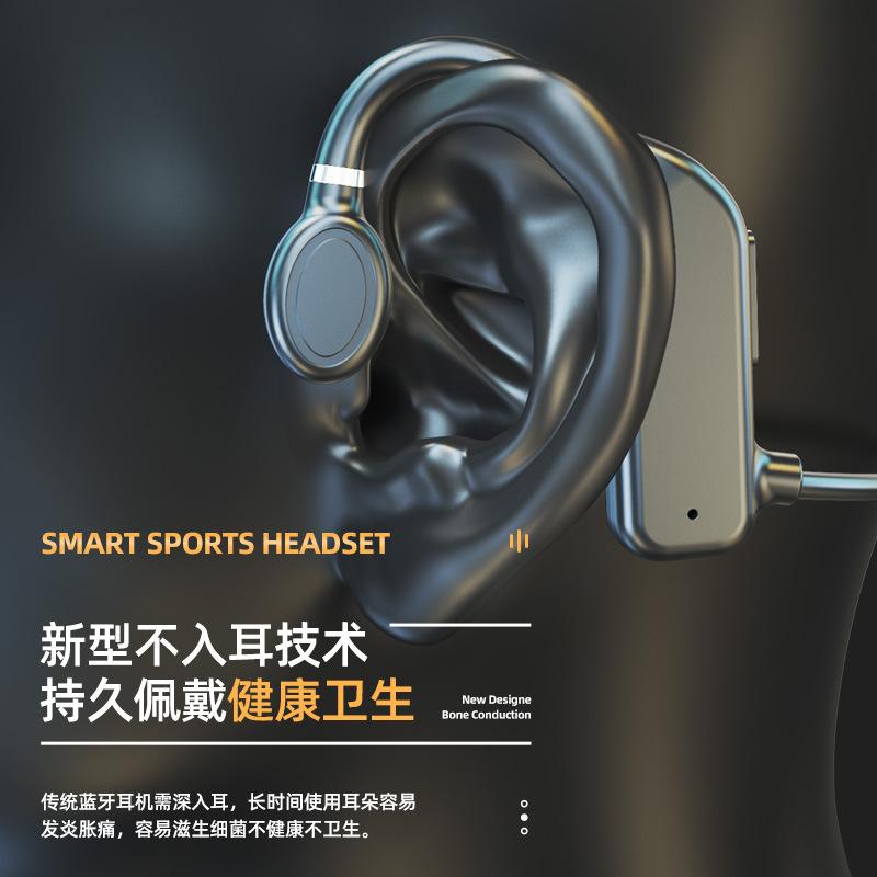 Tai nghe bluetooth dẫn truyền xương thuận lợi nhất năm cảm biến xương mới tai treo thể thao không dây thực sự không hỗ trợ tiêu chuẩn chính thức màu đen