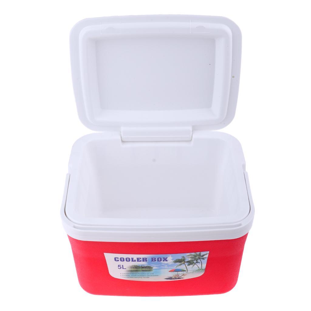 Camping Outdoor Picnic Drinks Food Cooler Box Car Ice Bucket with Handle 5L/13L Orange/Red/Blue