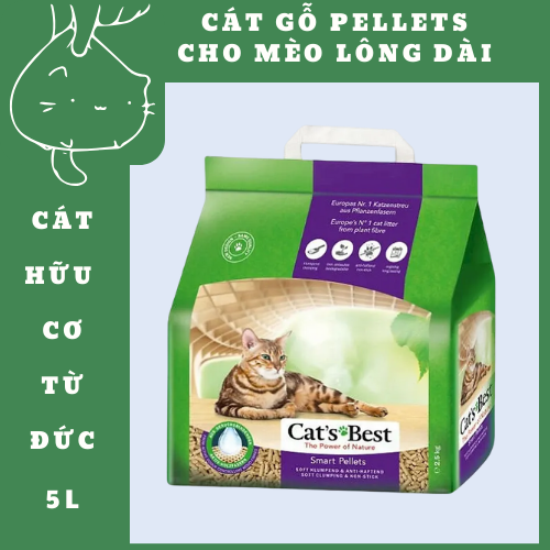 Cát Vệ Sinh Hữu Cơ Vón Cục Cho Mèo Lông Dài Smart Pellets Cat's Best CBSP05L (2.5kg)