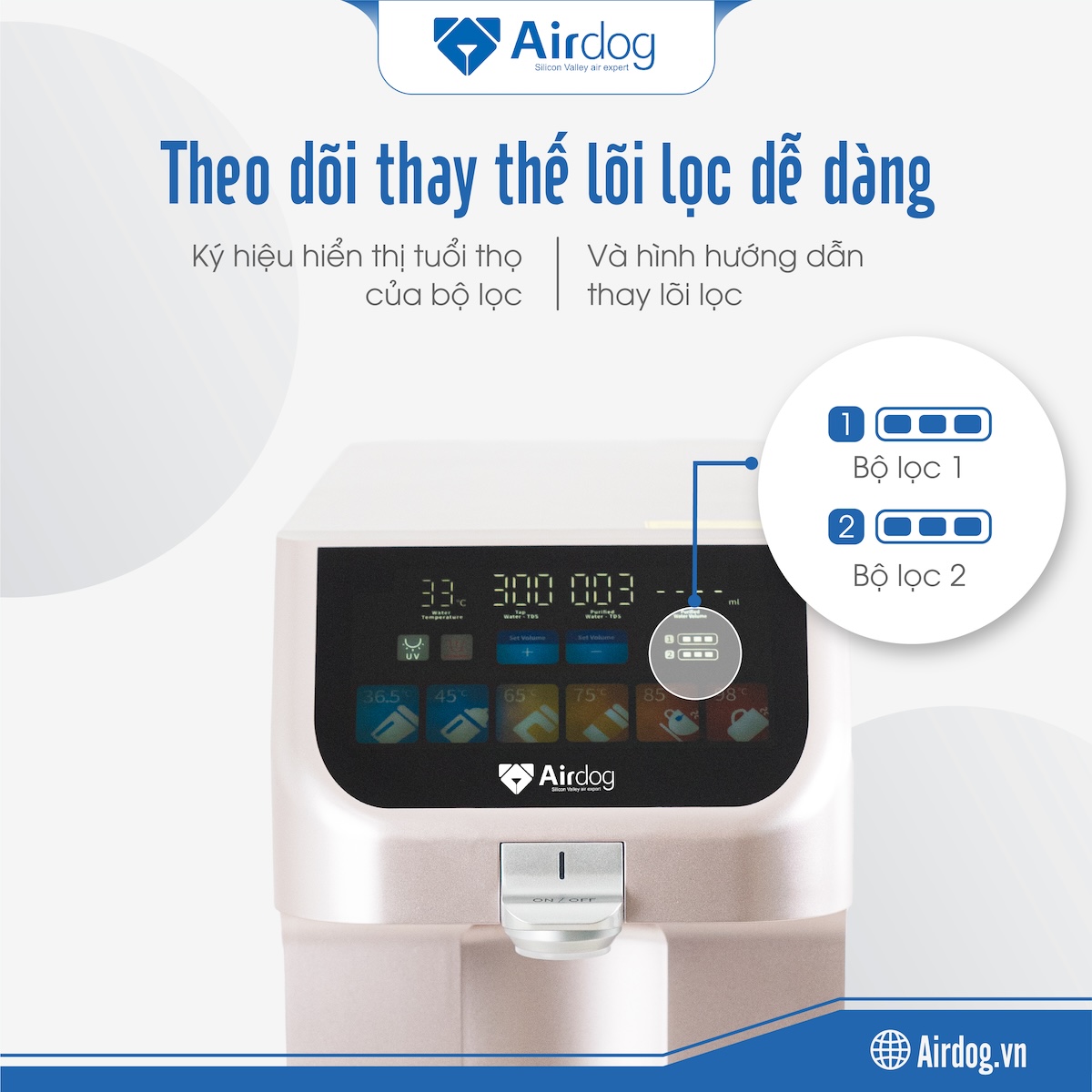 MÁY LỌC NƯỚC ION KIỀM AIRDOG TR100 - HÀNG CHÍNH HÃNG