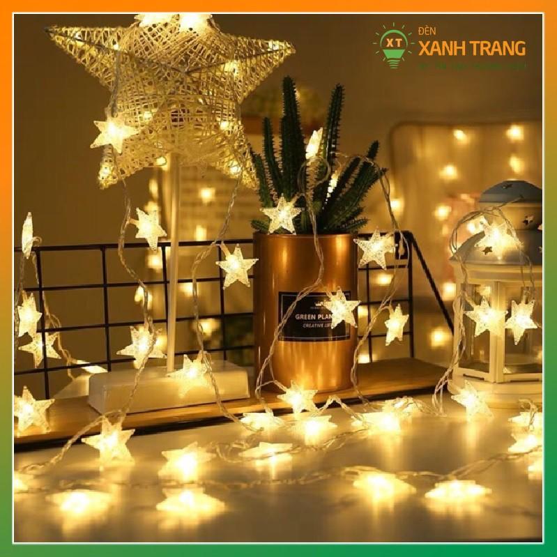Dây đèn led Ngôi sao, bóng cherry ball 40 bóng dài 6M màu Vàng Nắng chân cổng cắm USB