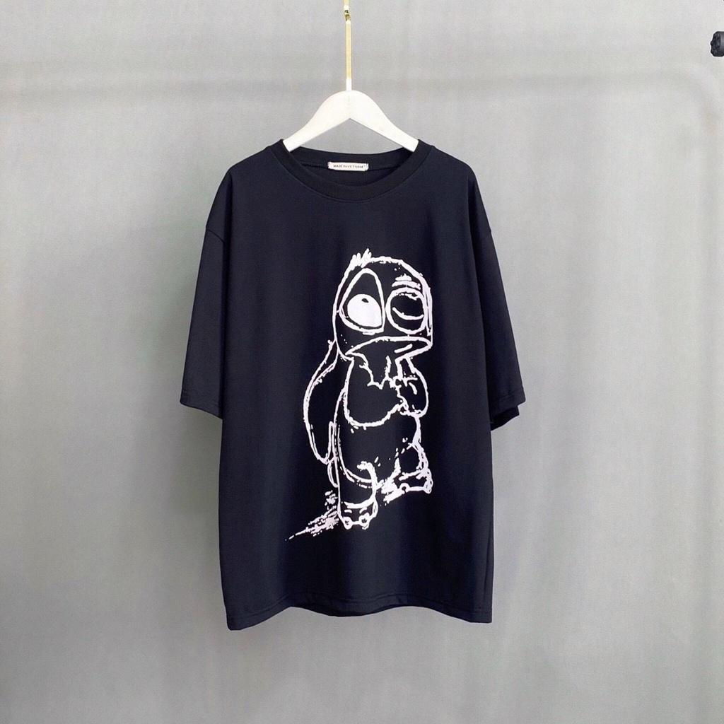 Áo thun unisex form rộng SIB Clothing áo phông tay lỡ in hình Stitch SIB014