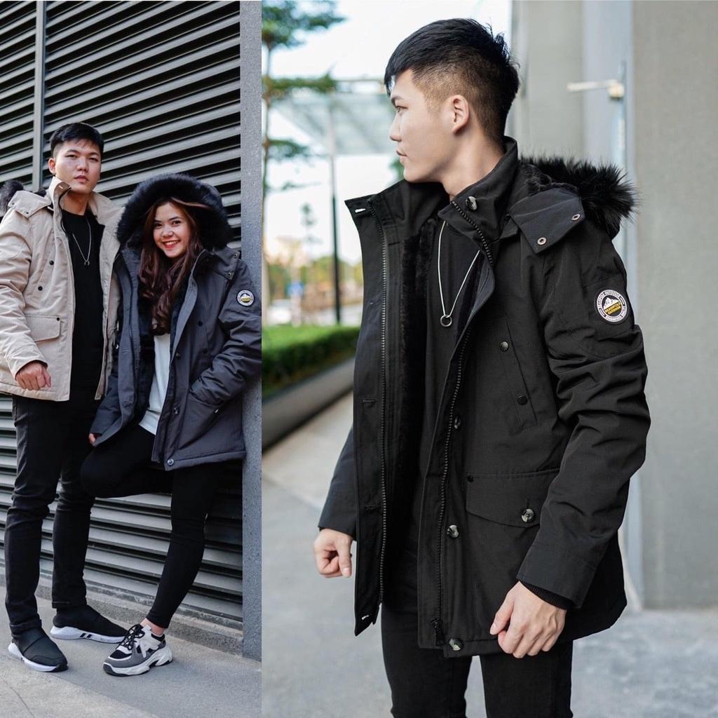 Áo phao nam nữ lót lông 3 lớp mùa đông PARKA, áo khoác phao béo nam siêu ấm form rộng unisex