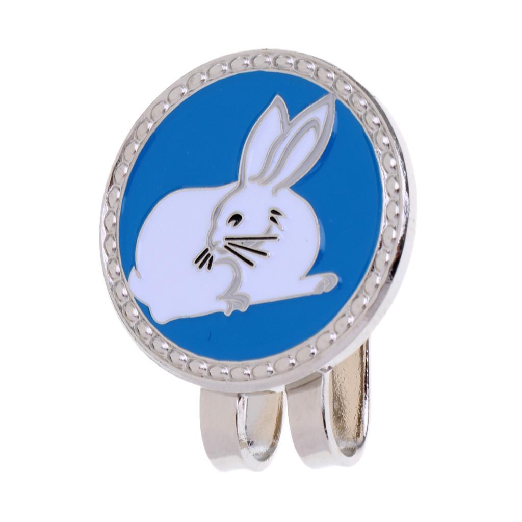 3x Alloy Creative Chinese Rabbit Golf Hat Clip with Ball Marker
