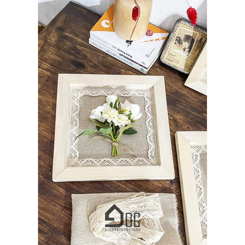 Khung tranh gỗ vintage trang trí nhà cửa phòng khách, quán coffee nhà hàng Góc decor