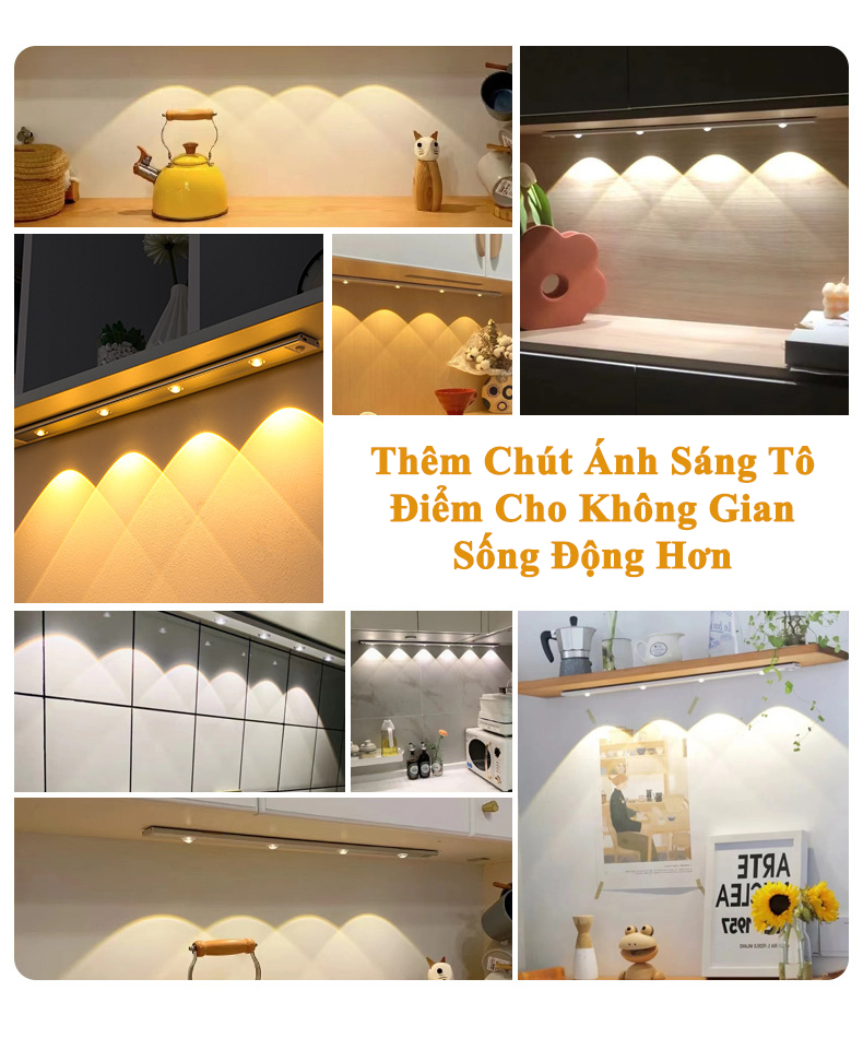 Đèn LED Trang Trí Cảm Biến Chuyển Động Hồng Ngoại KUNBE Đèn Mắt Mèo Decor Với Ánh Sáng 3 Màu, Hiệu Ứng Độc Đáo, Nhiều Kích Cỡ Phù Hợp Trang Trí Tủ Đồ, Nhà Bếp, Phòng Ngủ, Phòng Khách