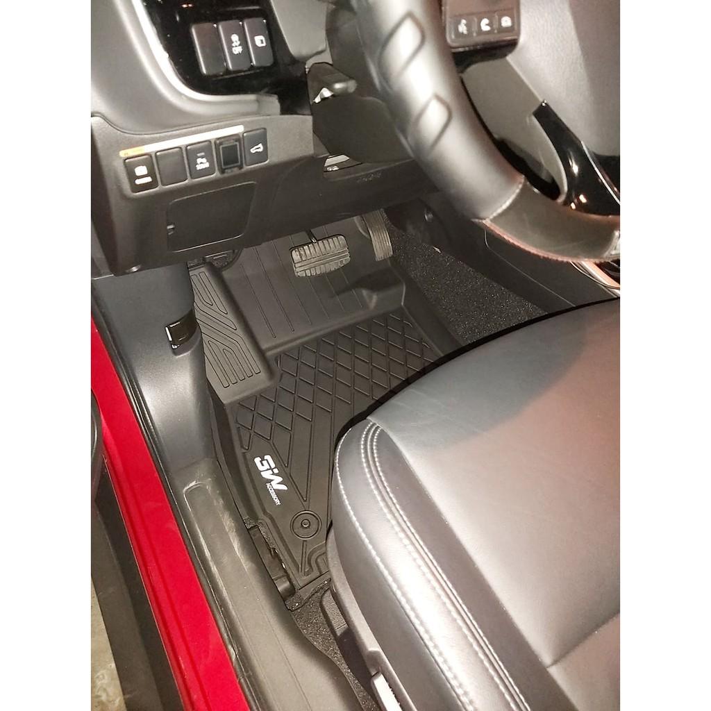 Thảm lót sàn xe ô tô Mitsubishi Outlander 2012-đến nay nhãn hiệu Macsim 3W -chất liệu nhựa TPE đúc khuôn cao cấp-màu đen
