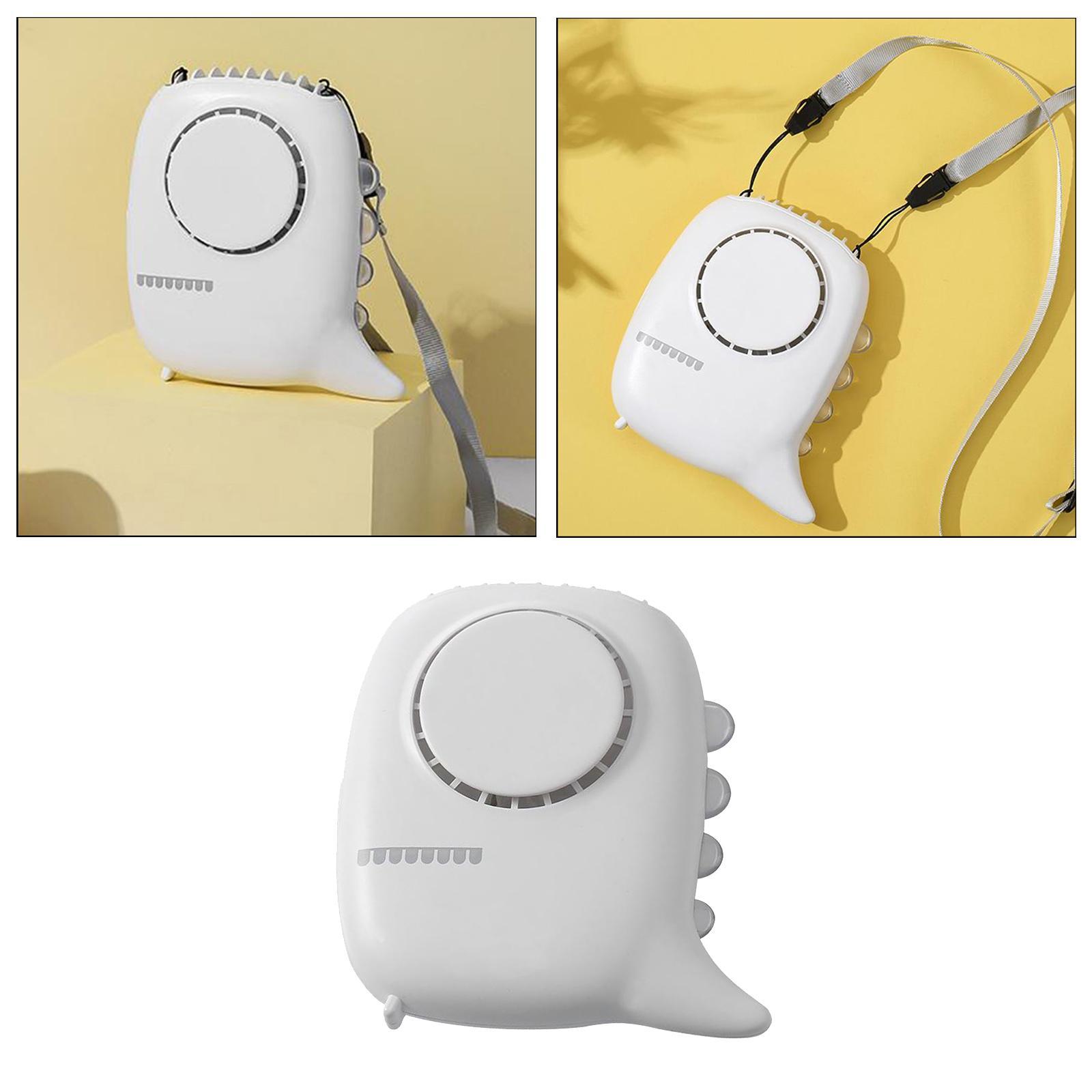 Portable USB Rechargeable Neckband Lazy Neck Hanging Cooling White