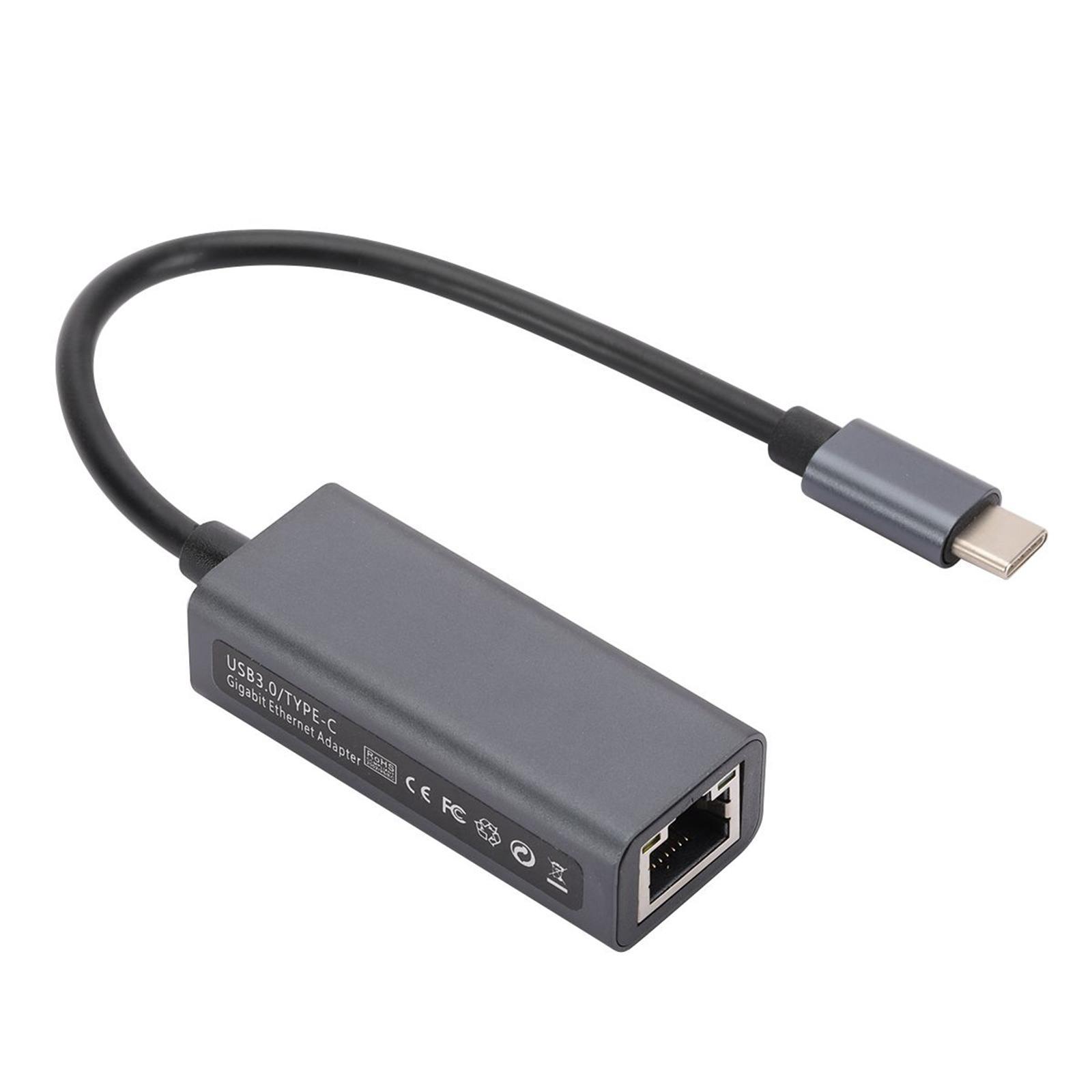 USB C to Ethernet Adapter, 10/100/1000Mbps High Speed Network Card for Notebook PC