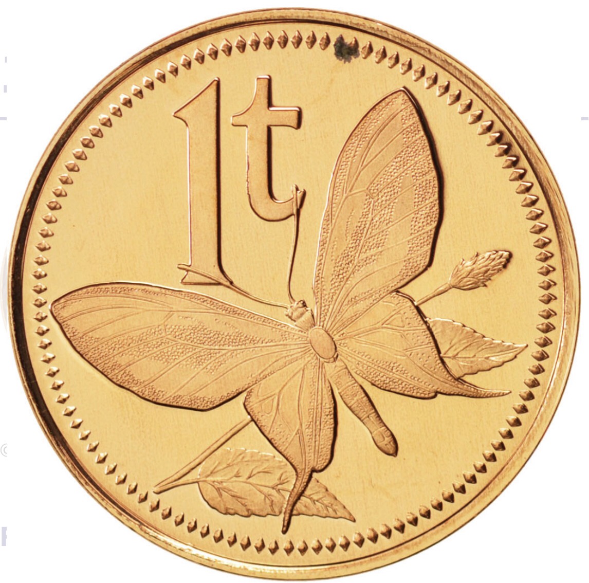 Xu 1 cent con Bướm của Papua New Guinea